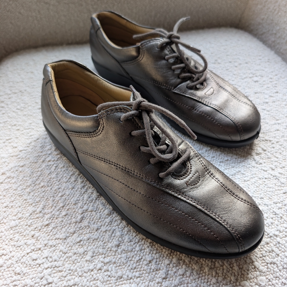 Hotter Leather Sneakers In Bronze